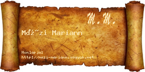 Mázi Mariann névjegykártya