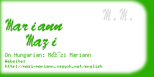 mariann mazi business card